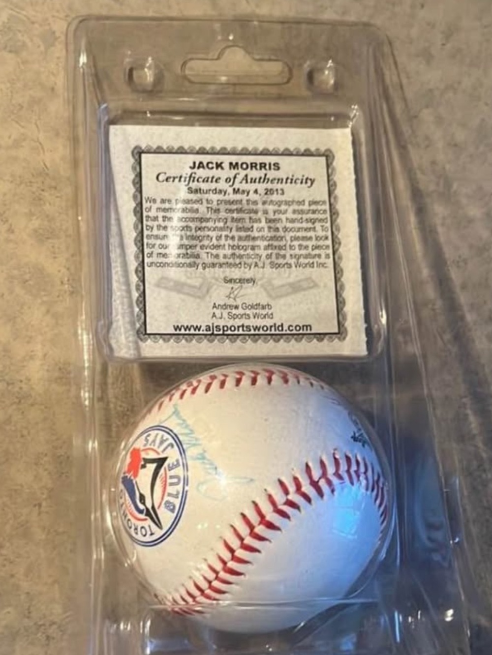 Authentic Toronto Blue Jays Jack Morris Signed Baseball